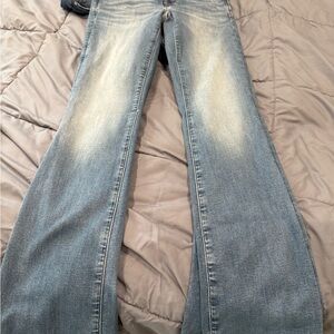 American Eagle Blue Flare Wide Leg Jeans